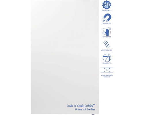 Magnetische, trocken abwischbare Whiteboardtafel mit kratzfester Oberfläche und 25 Jahren Garantie
