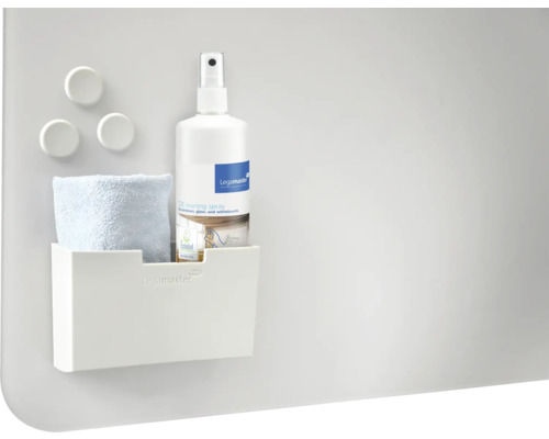 Kit de nettoyage Legamaster pour tableaux blancs avec spray de nettoyage, boîte de rangement, chiffon et aimants