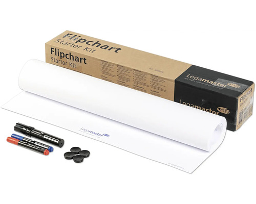 Legamaster Flipchart Starter Kit mit Papierrolle, Markern und Magneten