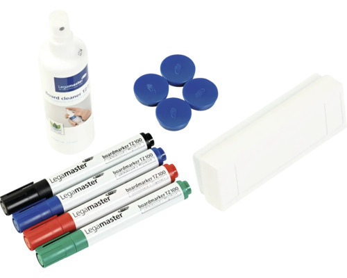 Kit d''accessoires pour tableau blanc avec nettoyant, stylos, aimants et porte-stylos