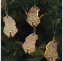 Sapin de Noël avec guirlande lumineuse en bois Père Noël