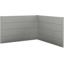 Sichtschutzzaun aus Aluminium mit horizontalen Elementen