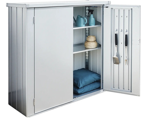 Gartenschrank mit Regalen und Gartenzubehör