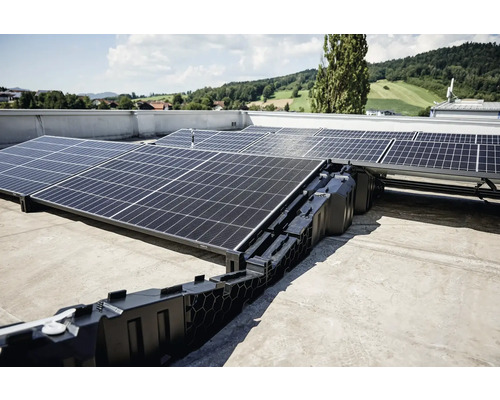 Réservoir de ballast Zambelli HSF Support PV et lestage sur toit plat pour modules PV 1129 mm - 1136 mm