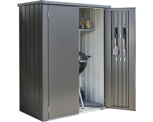 Gartenschrank mit Grill, Regalboden und Grillbesteck