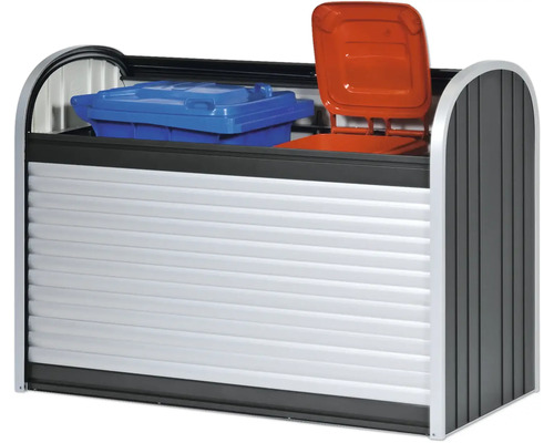 Mülltonnenbox mit zwei Mülltonnen