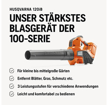 Souffleur de feuilles à batterie Husqvarna 120iB pour les jardins de petite à moyenne taille