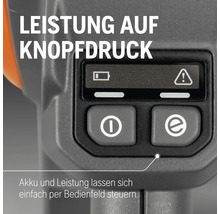 Bedienelemente zur Steuerung von Akku und Leistung