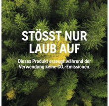 Dieses Produkt verursacht während des Betriebs keine Kohlendioxid Emissionen. Oben Ansicht von Baumkronen