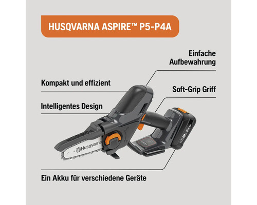 Tronçonneuse à batterie Husqvarna Aspire avec poignée souple
