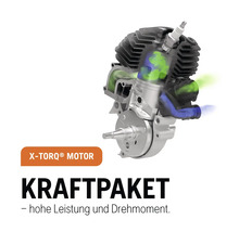 Illustration eines Motors mit Zylinder, Kolben und Zündkerze