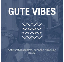 Eine Person benutzt eine Husqvarna Motorsäge mit Antivibrationsdämpfern.
