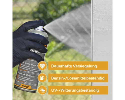 Anwendung von Klarlack Spraydose mit Produkteigenschaften