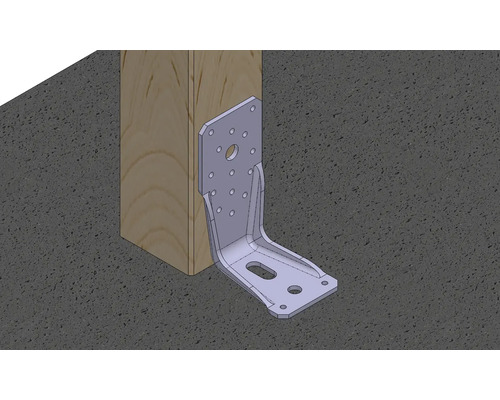 Pfostenträger aus Stahl zur Befestigung eines Holzpfostens