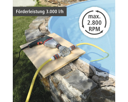 Pompe de perceuse pour vider une piscine