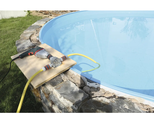 Piscine avec pompe de perceuse pour vider l''eau