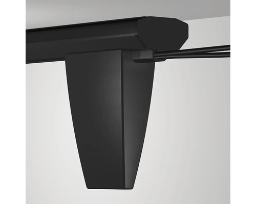 Schwarzer Vorhangkasten zur Wandmontage