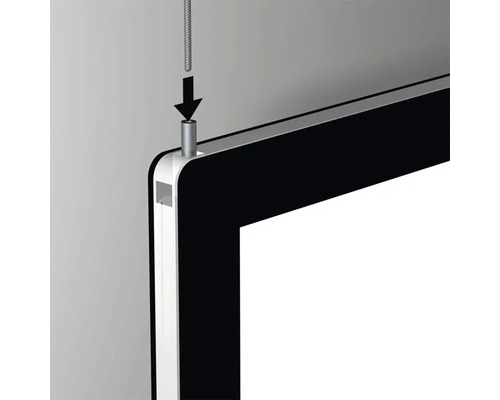 Illustration einer Schraube, die in ein Paneel eingeschraubt wird, zur Befestigung.