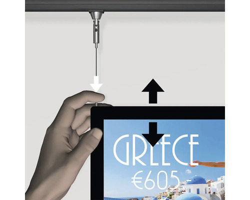 Aufhängesystem für Bilderrahmen mit verstellbarer Seilaufhängung