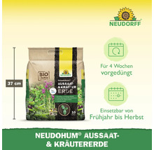 Neudorff NeudoHum Aussaat- und Kräutererde, 10 Liter Sack, Maße 37 cm
