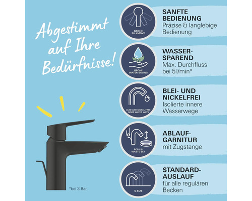 Armatur mit Informationen zu Funktionen und Eigenschaften