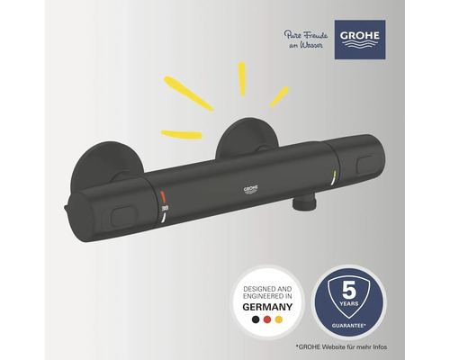 Thermostat Grohe noir pour la douche