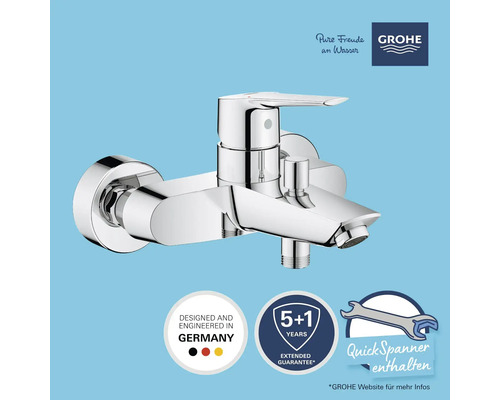 Robinet de baignoire apparent avec clé de serrage rapide et garantie prolongée