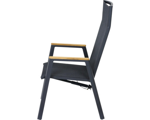 Chaise de jardin avec accoudoirs en bois