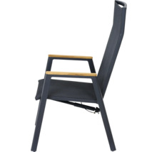 Chaise de jardin avec accoudoirs en aluminium et revêtement textile