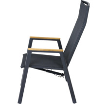 Chaise de jardin avec accoudoirs en bois et dossier réglable