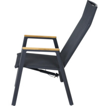 Fauteuil de jardin avec accoudoirs et dossier réglable