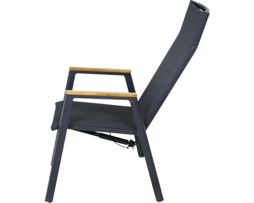 Fauteuil de jardin avec accoudoirs et dossier réglable