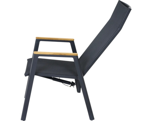 Chaise de jardin réglable avec accoudoirs