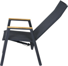 Chaise de jardin réglable avec accoudoirs