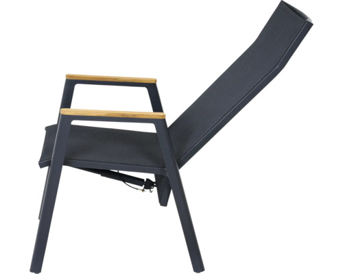 Chaise de jardin réglable avec accoudoirs