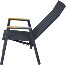 Chaise de jardin réglable avec accoudoirs en bois