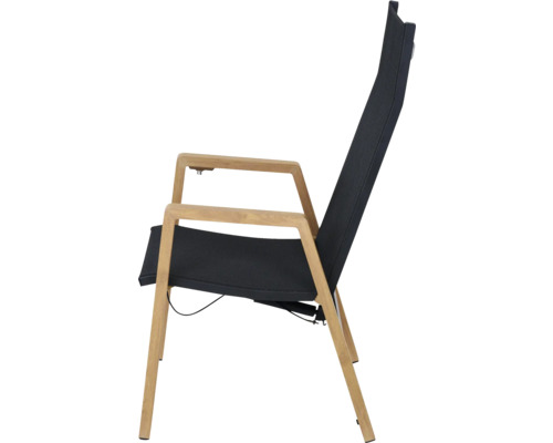 Chaise de jardin avec cadre en bois et revêtement en tissu