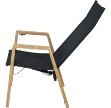 Chaise longue de jardin avec cadre en bois et revêtement