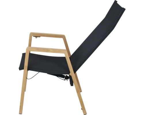 Chaise longue de jardin avec cadre en bois et revêtement
