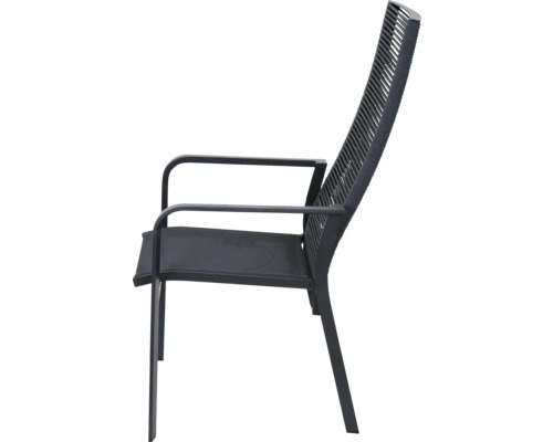 Chaise de jardin avec accoudoirs et dossier haut