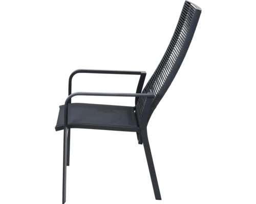 Chaise de jardin avec accoudoirs et dossier haut