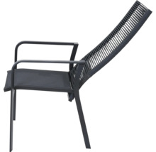Fauteuil de jardin avec dossier haut et accoudoirs