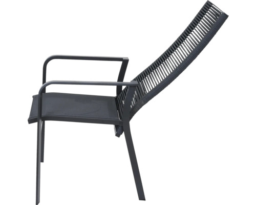 Fauteuil de jardin avec dossier haut et accoudoirs