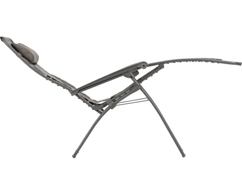 Verstellbarer Liegestuhl mit Kopfkissen für den Garten oder die Terrasse.