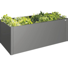 Hochbeet aus Metall mit Salat und Kräutern