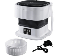 Machine à laver pliable avec câble d''alimentation et panier d''essorage