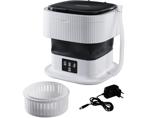 Zusammenklappbare Waschmaschine mit Stromkabel und Schleuderkorb