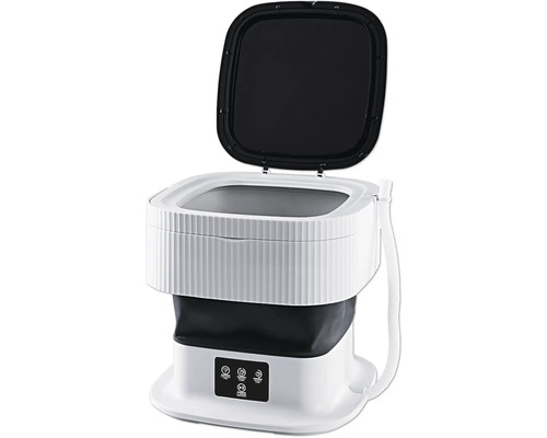 Tragbare Waschmaschine mit offenem Deckel für den flexiblen Einsatz