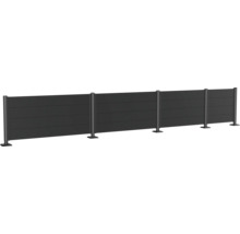 Sichtschutzzaun aus Aluminium mit horizontalen Lamellen