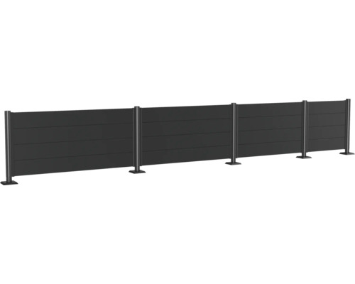 Clôture de confidentialité en aluminium avec lames horizontales